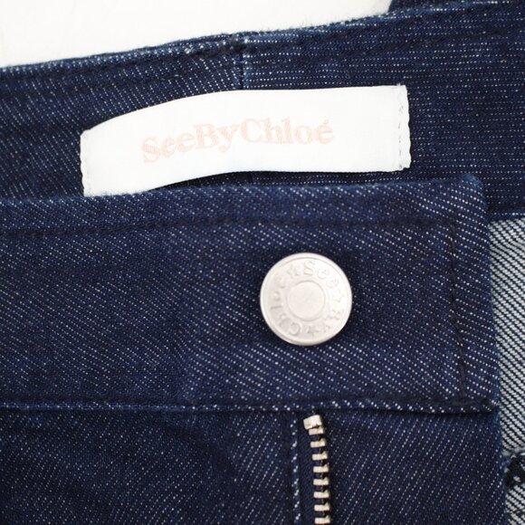 See by Chloe Jeans Women 29 L36 High Rise Boot Cut Embroidered Pockets Braided - Picture 10 of 12